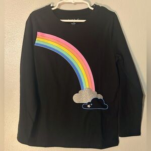 Cat & Jack Little Girls Longsleeve Neon Rainbow Top